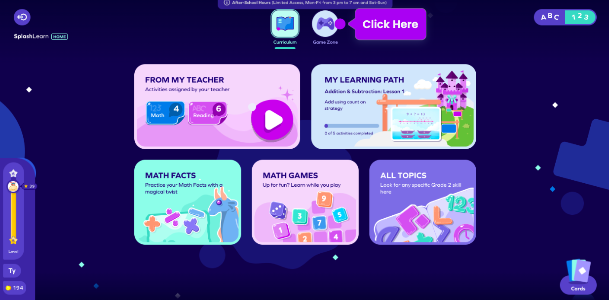 Unlock the fun! steps for students to access/find games on their