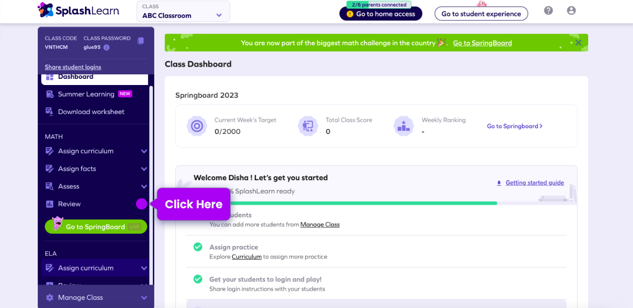 how to print assignments on progress learning