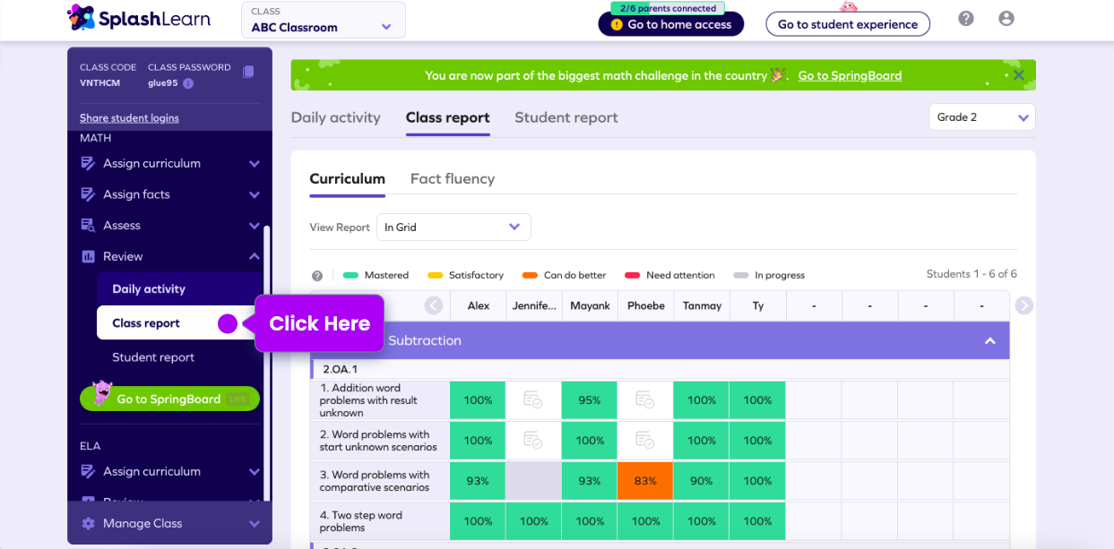 how to print assignments on progress learning