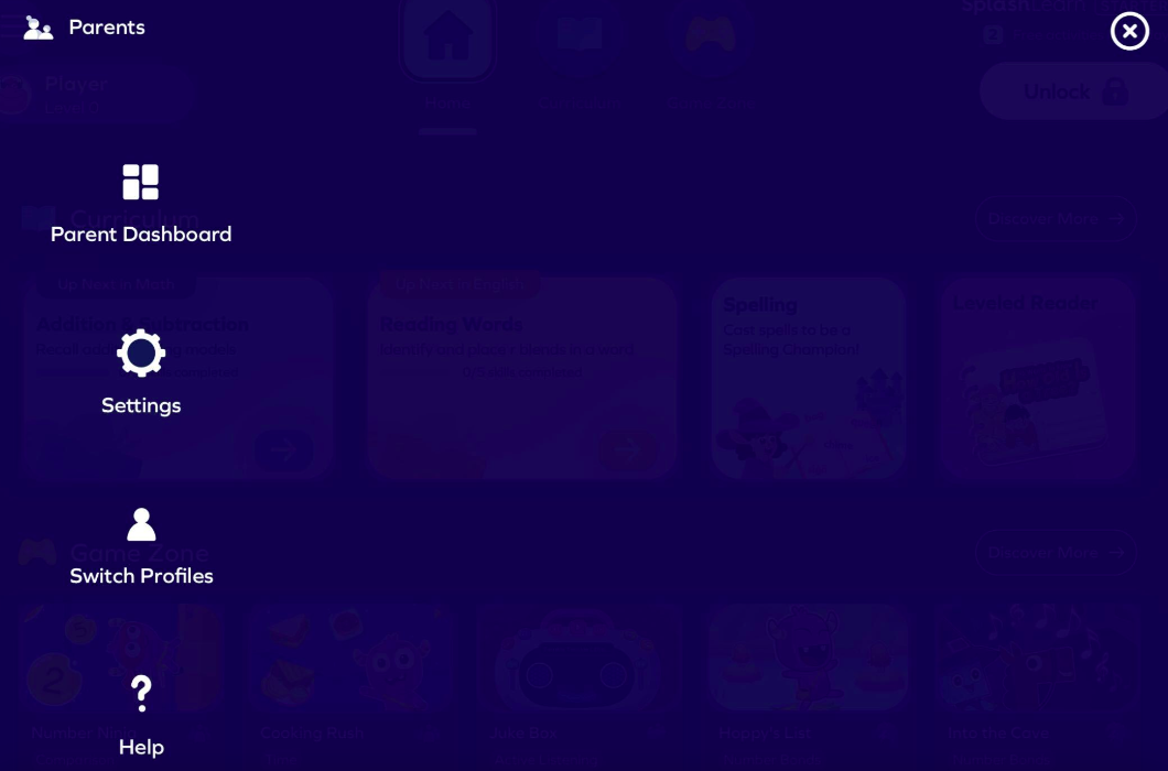 How to delete a parent account? SplashLearn