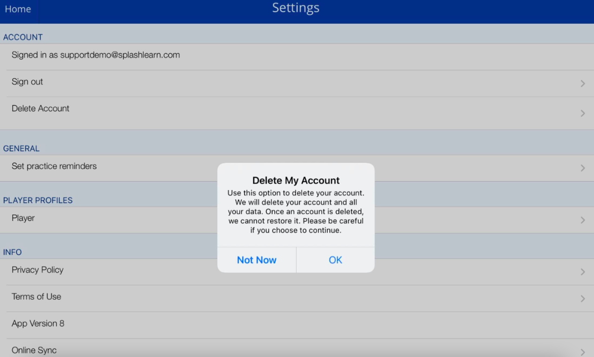 How to delete a parent account? SplashLearn