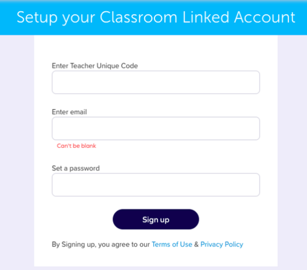 Setting up a classroom-linked parent account on SplashLearn