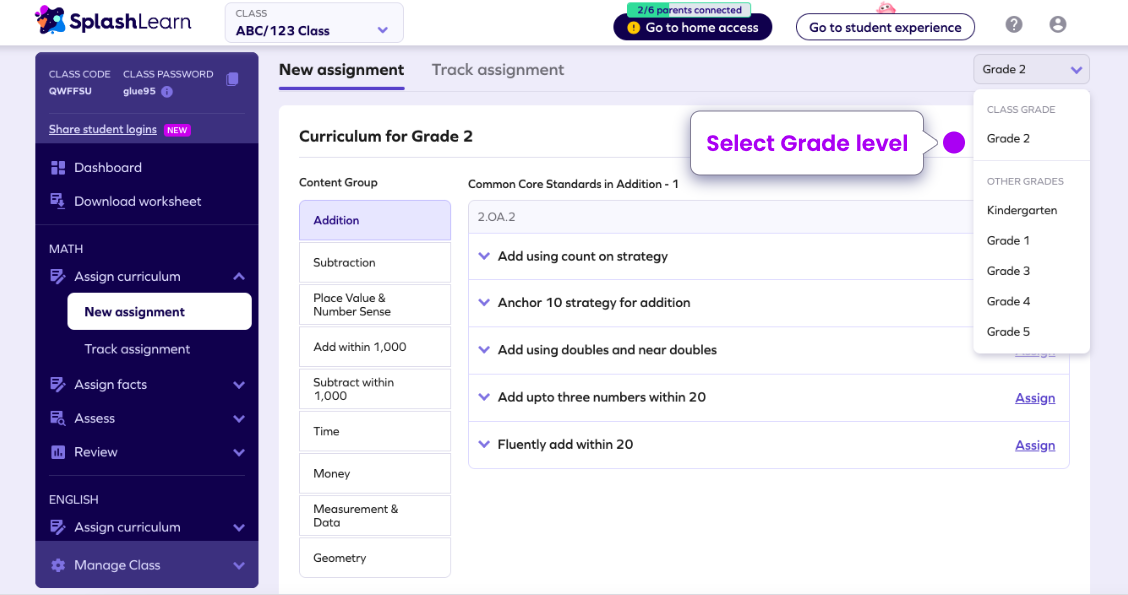 Where can teachers view the curriculum on their teacher dashboard