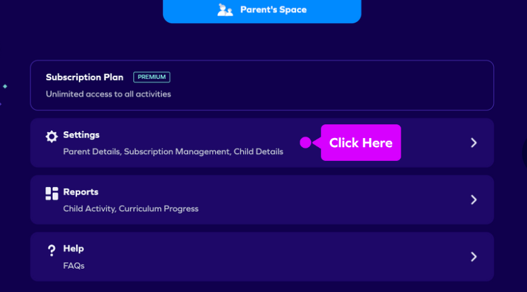 How can parents view/manage the account details? – SplashLearn