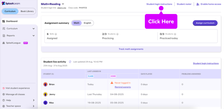How can teachers view or change student password? – SplashLearn