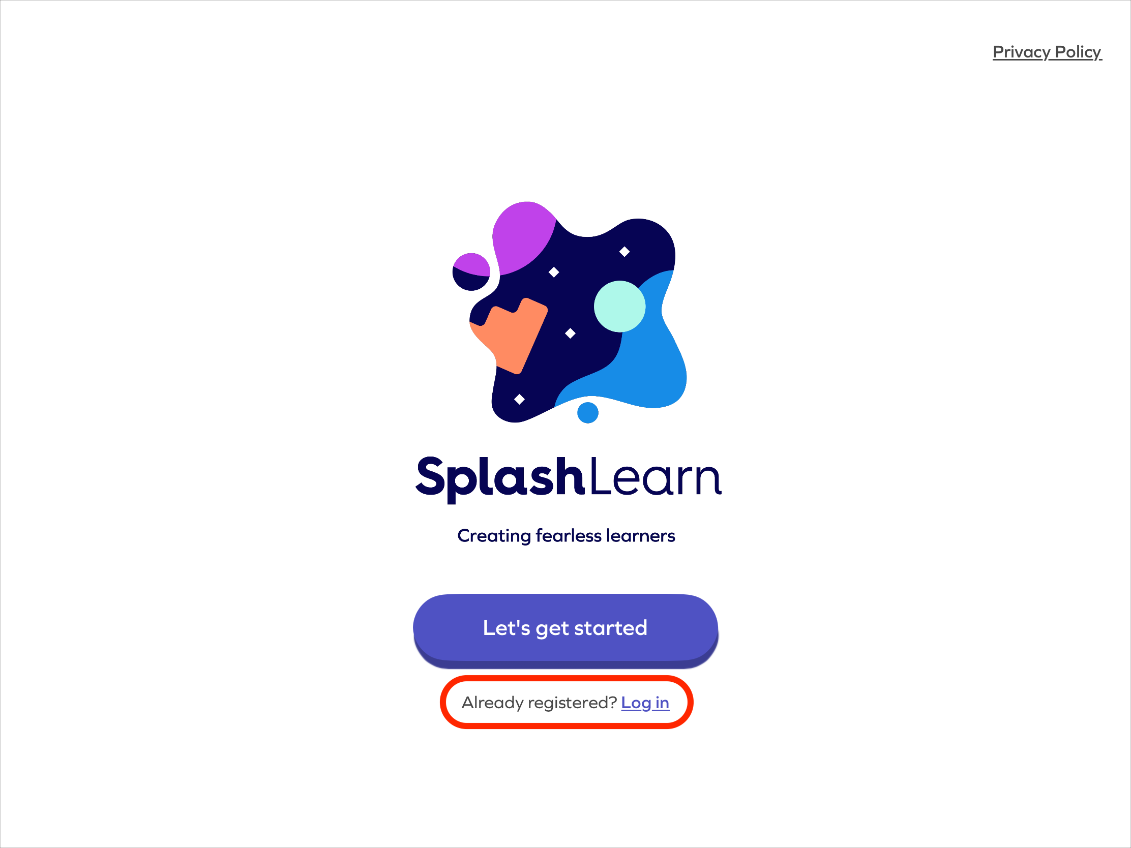 iPad > Click already registered login.PNG