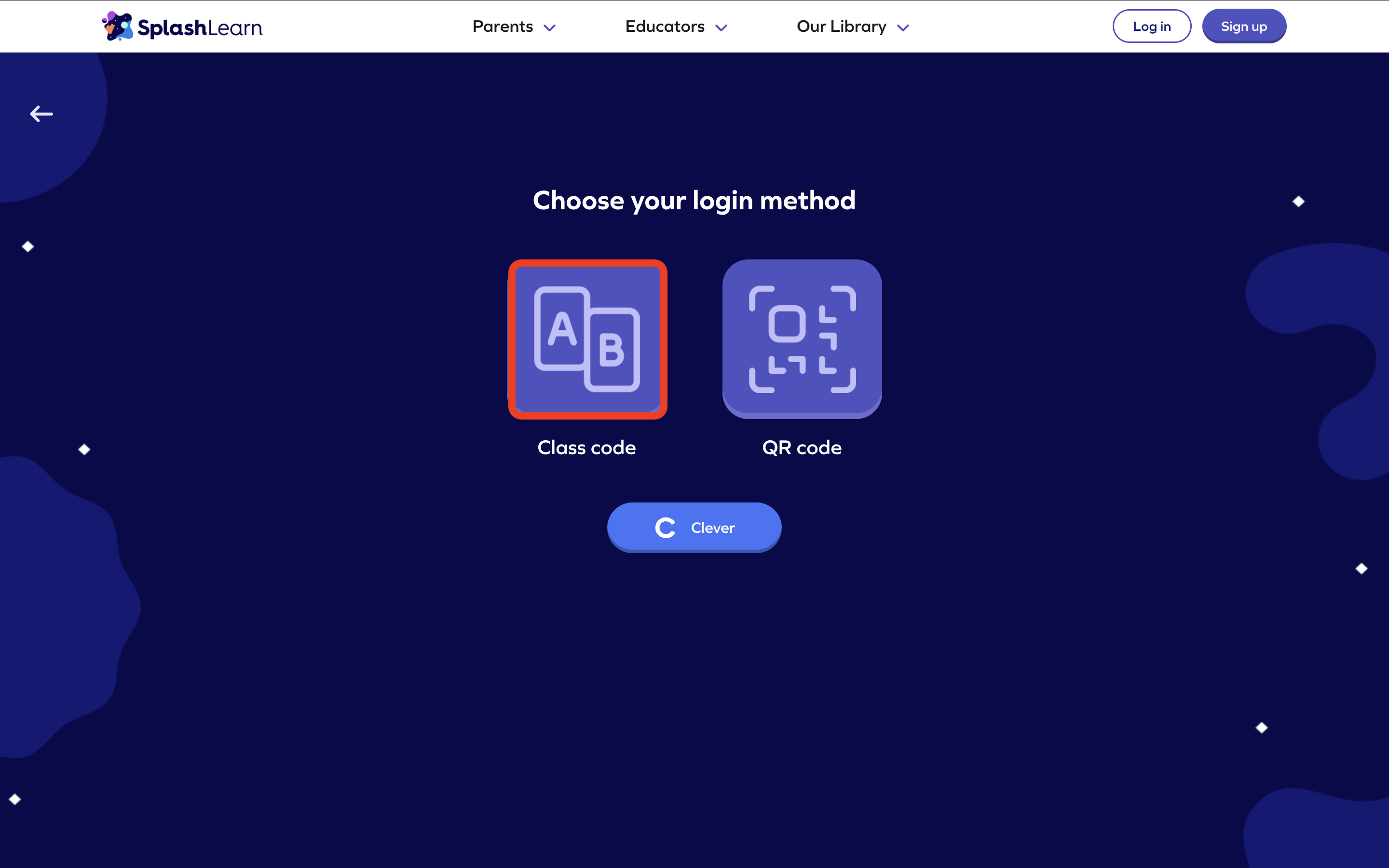 Class code login.png