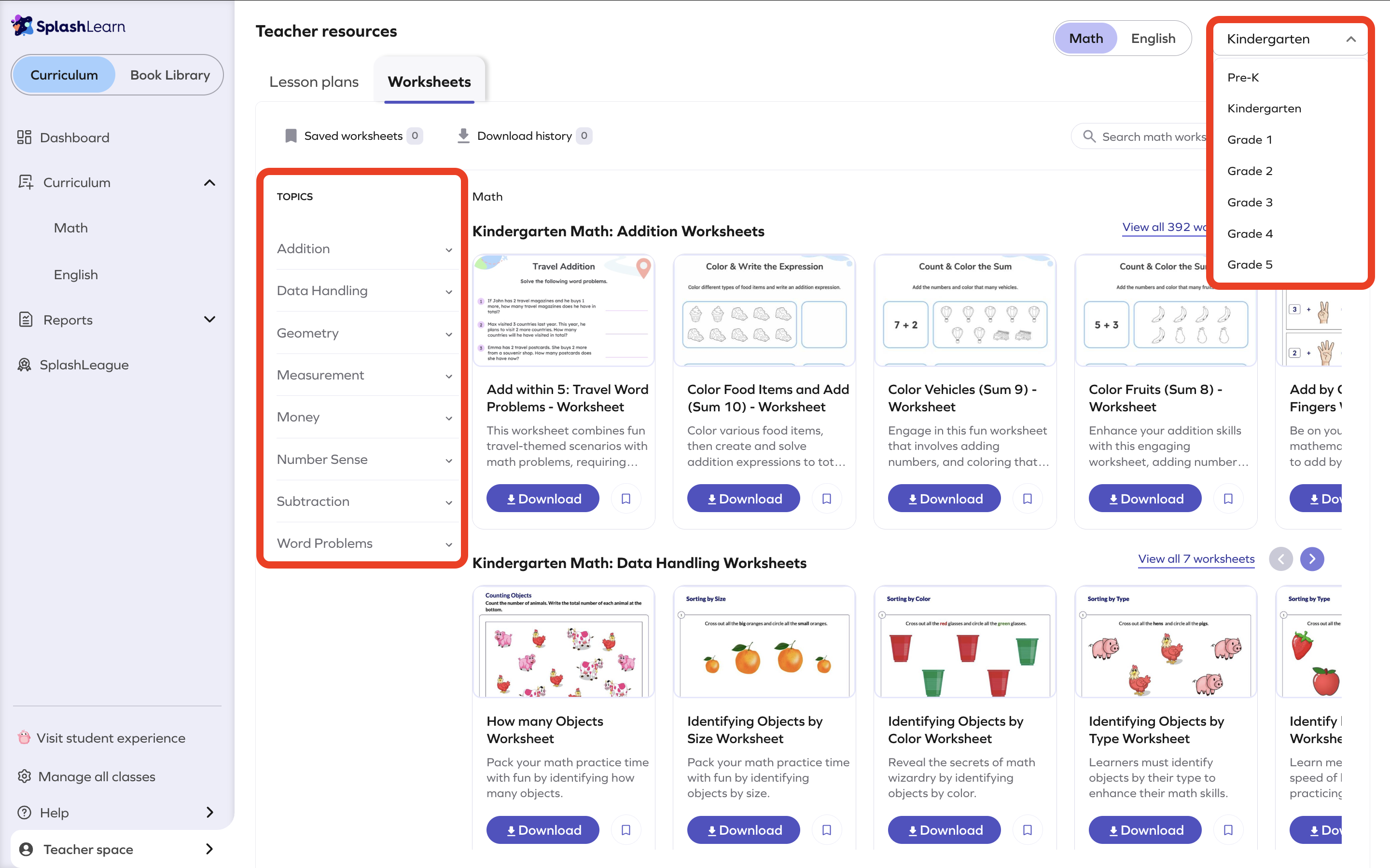 Worksheets Math > view from topics and grade.png