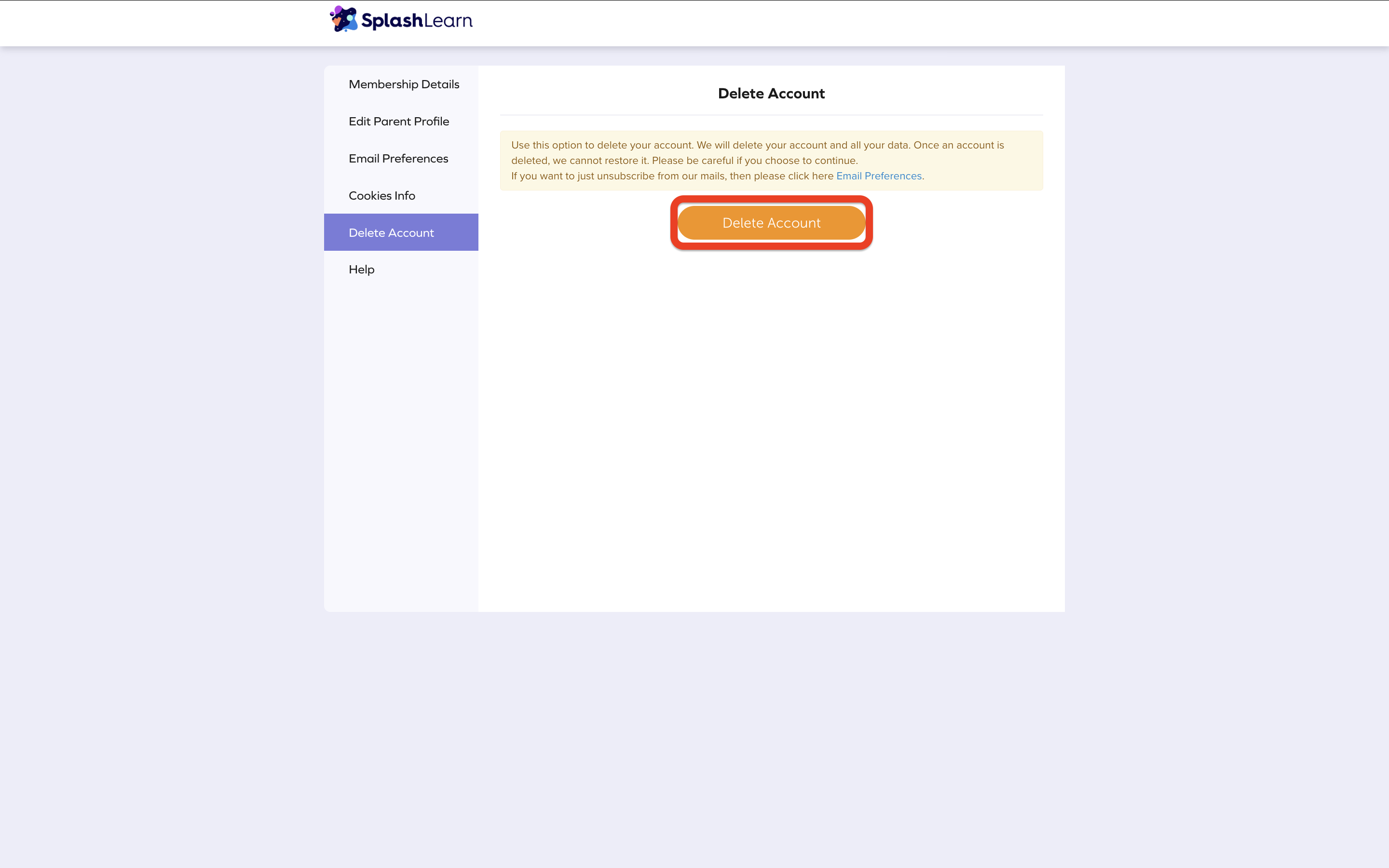 Click > Delete account again.png