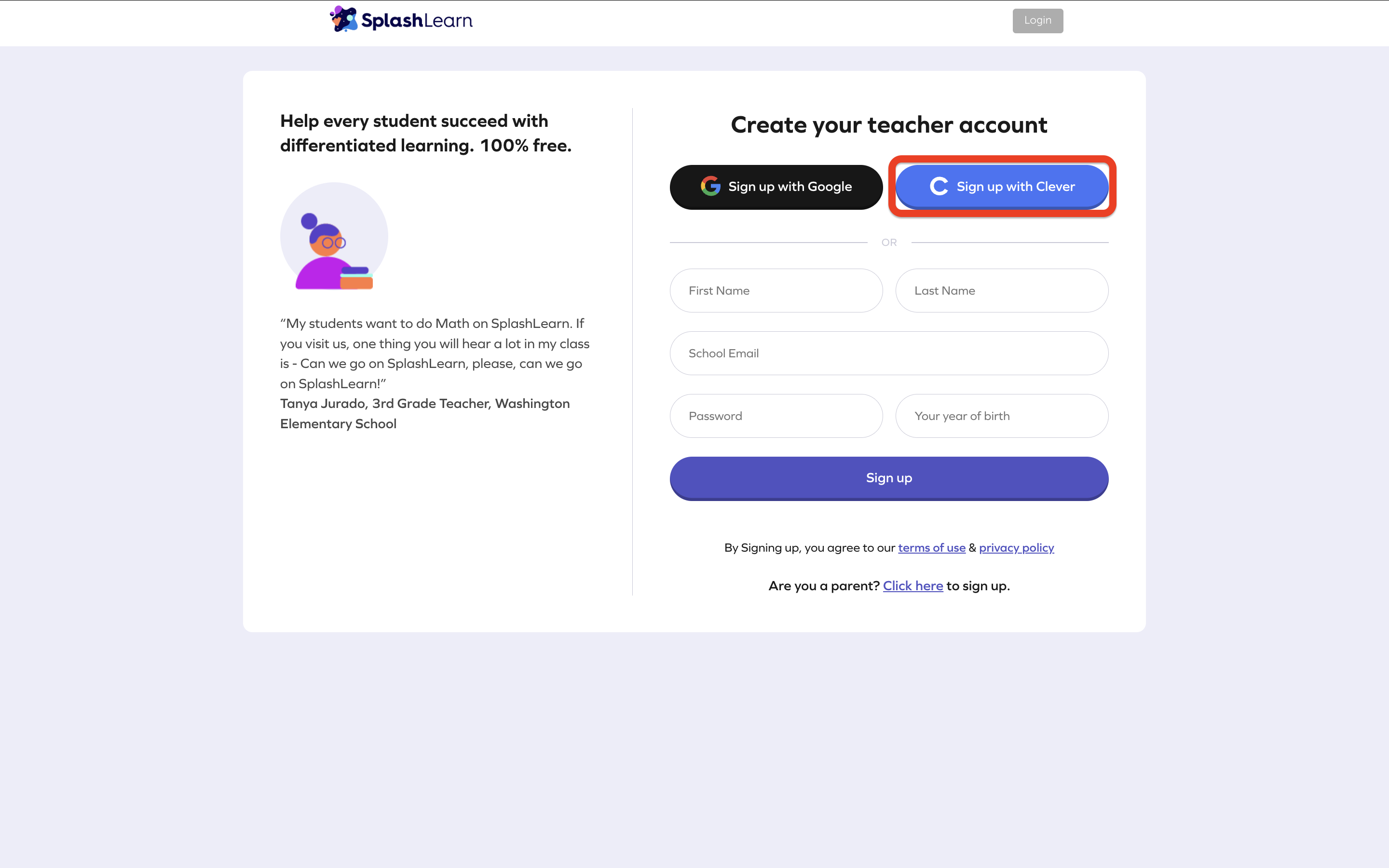 Create Teacher > Signup with Clever.png
