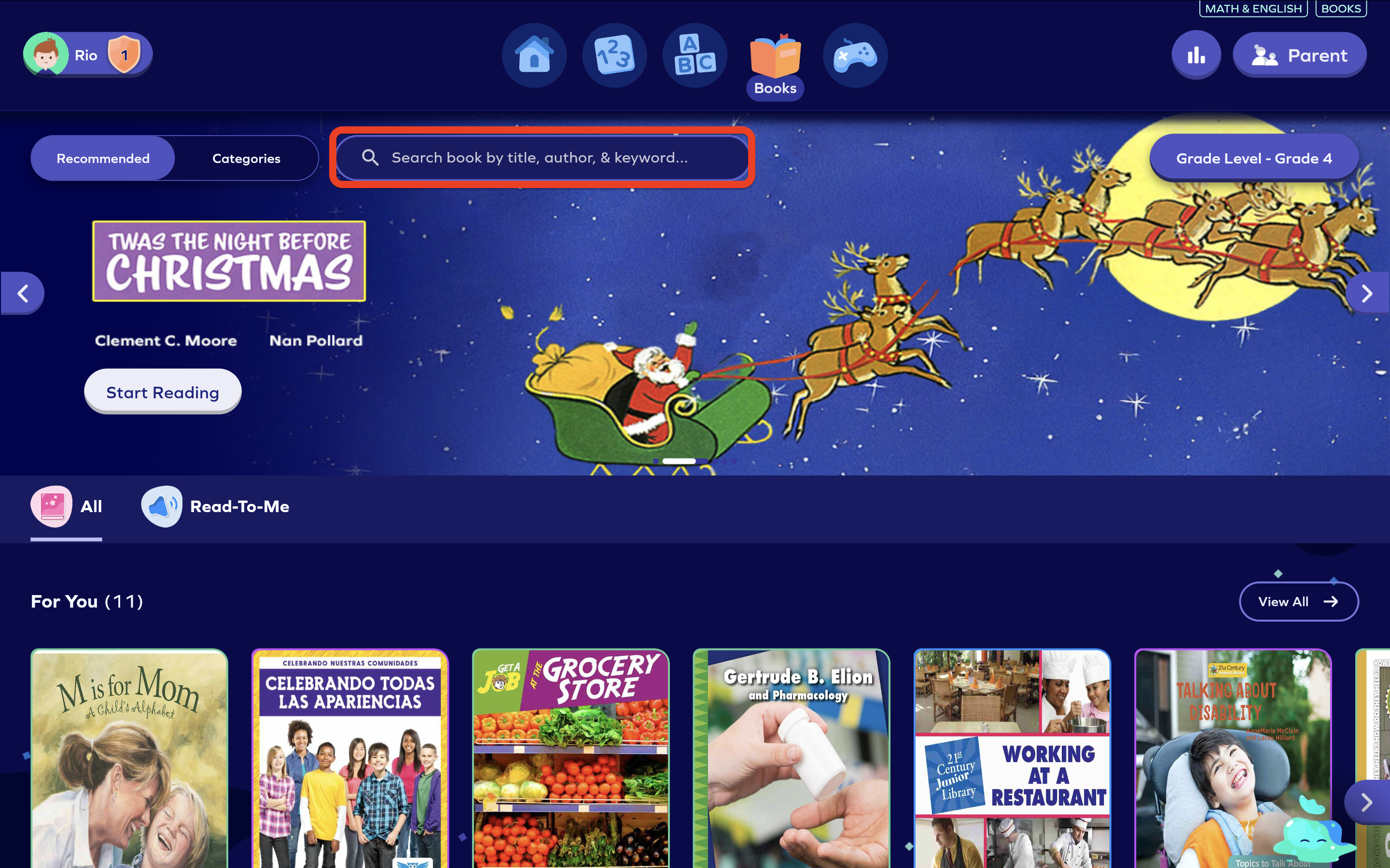 Search books in the search bar.png